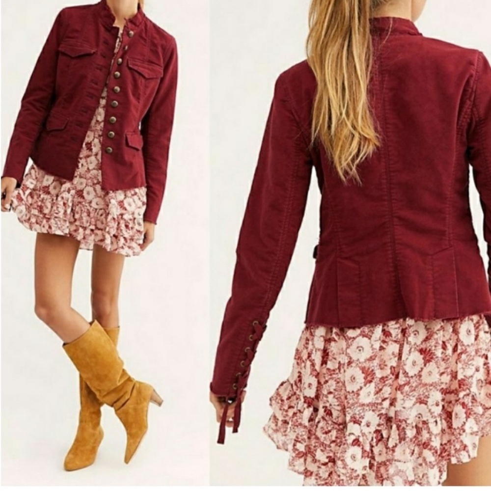 XS Free People Military Jacket Ella Sergeant Structured